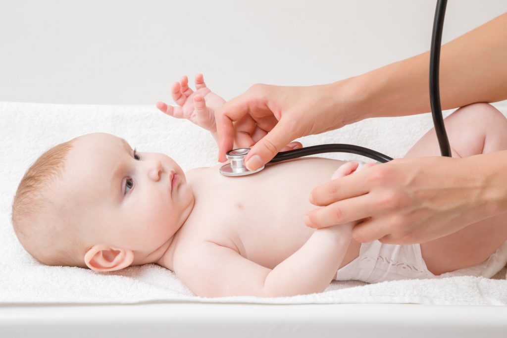 Baby in care at GP